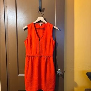Burberry Brit Designer Womens Orange with Pockets Sleeveless Dress Size 6